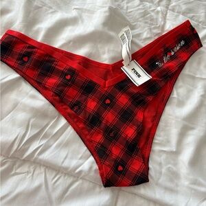 PINK Victoria's Secret Red and Black Plaid Panties